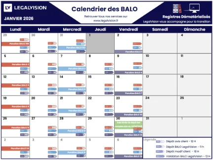 Calendrier BALO 2026