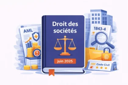 Actualités du droit des sociétés en juin 2025 avec jurisprudence sur les créanciers, l’évaluation des parts et la lutte antiblanchiment