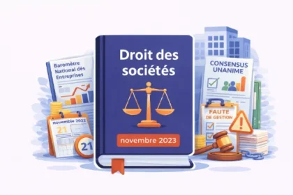 Actualités et décisions de droit des sociétés en novembre 2023 avec analyse du baromètre des entreprises et jurisprudence sur abus de majorité et fautes de gestion des dirigeants