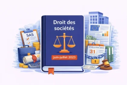 Actualités droit des sociétés juin juillet 2023 textes juridiques abus égalité SAS engagement dirigeants procédures Guichet Unique obligations fiscales transparence et conformité entreprises multinationales