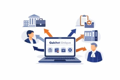Professionnel du droit utilisant le Guichet unique électronique pour gérer les formalités d’entreprise et le Registre National des Entreprises