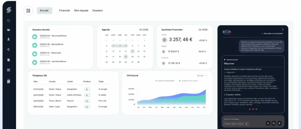 Interface de l'application Secib by Septeo