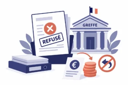 Depuis le printemps 2026, à la suite de contrôles de la DDPP (notamment à Versailles), les greffes ne facturent plus les demandes de pièces mais conservent leur forfait en cas de refus d'inscription, ce qui impose un second paiement en cas de redépôt et rend la qualité du premier dépôt décisive pour les cabinets.