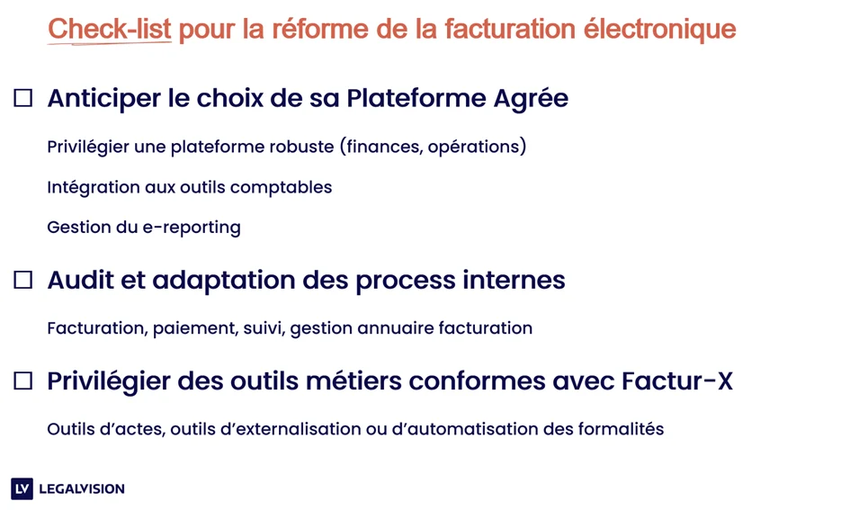 checklist conseils réforme facturation